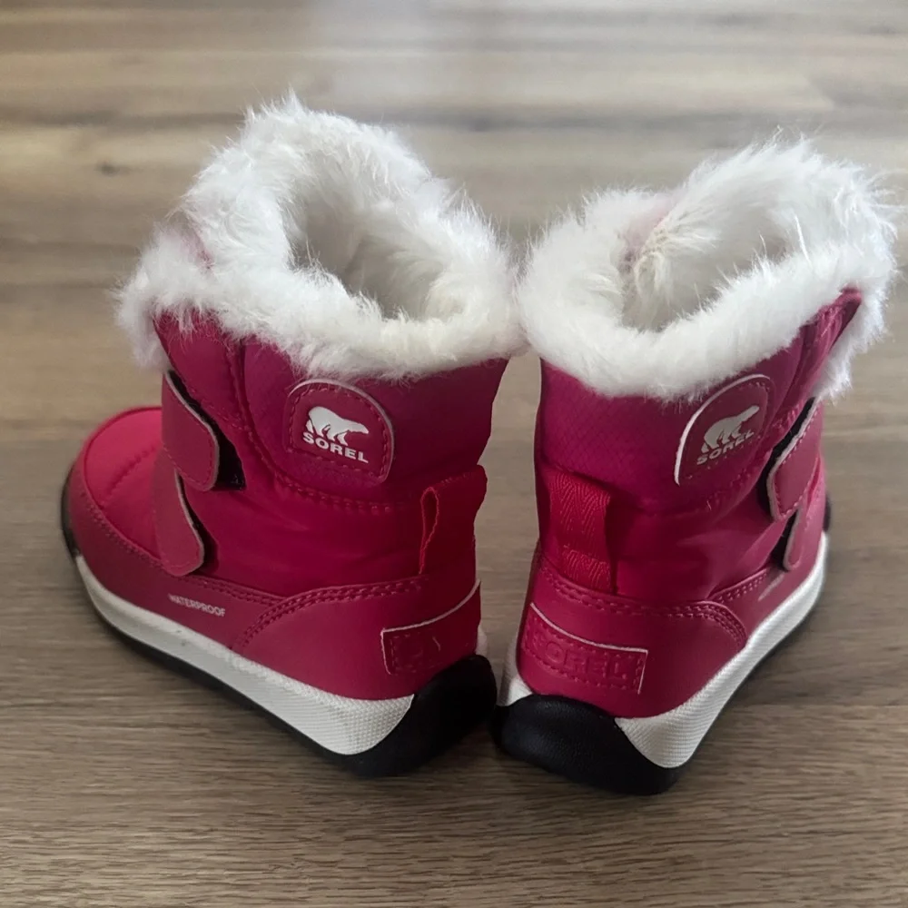 Sorel Kids Waterproof Hot Pink Faux-Fur Snow Boots